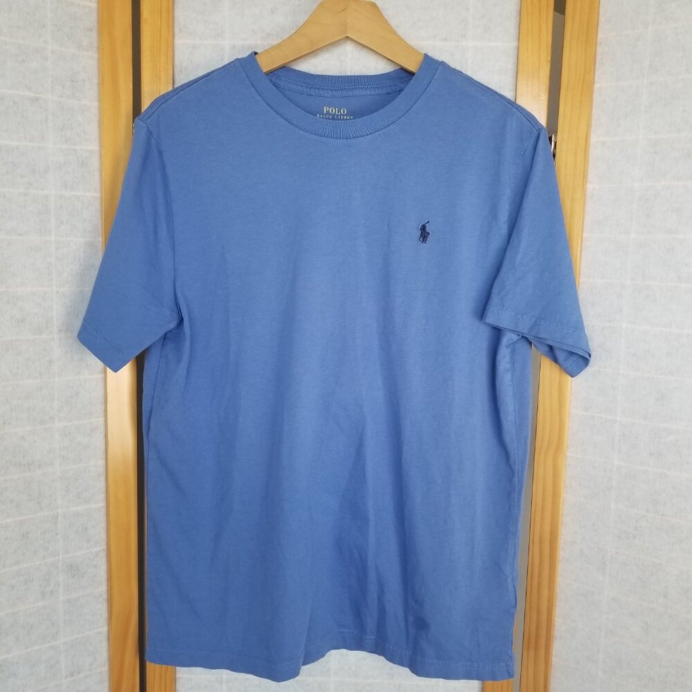 Polo Ralph Lauren Blue T-Shirt Youth XL Logo 100% Cotton